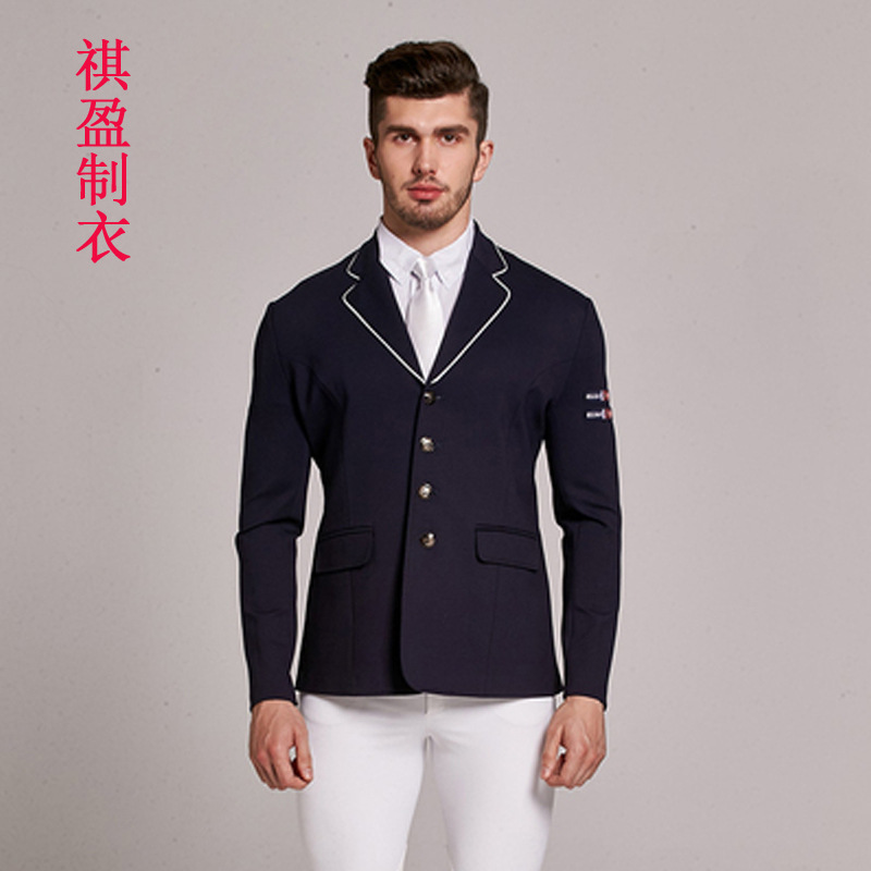 The foreign trade factory customised the Autumn and Winter Club horseback suit with the same male and female embroidered suit jacket.