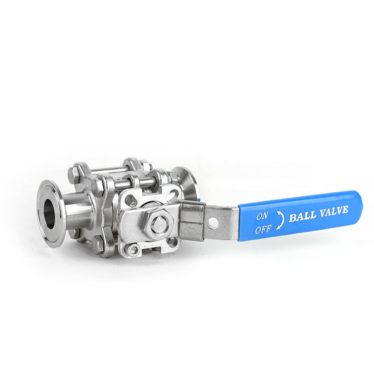 The stainless steel food hygiene valve, 3A welding fast-loading ball valve, hand-carved bottom 3-spot ball valve.