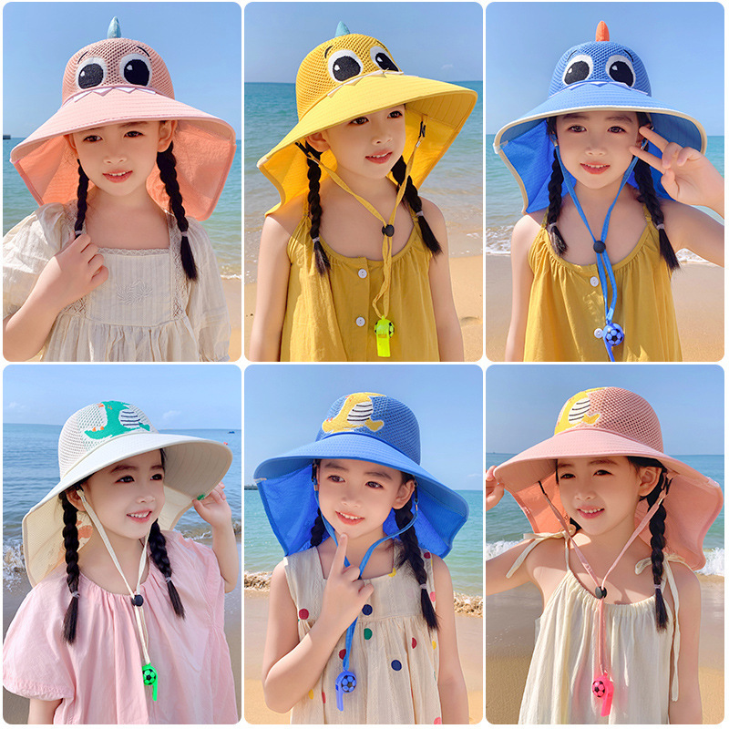 Children sunscreened beach suncap boys summer hats for girls with cool hats