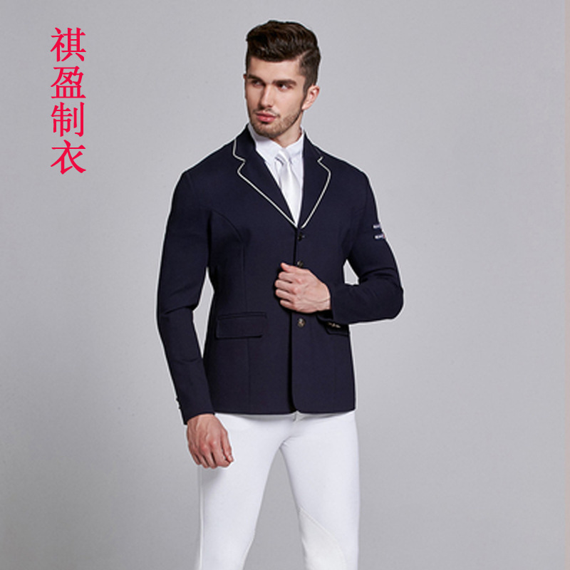 The foreign trade factory customised the Autumn and Winter Club horseback suit with the same male and female embroidered suit jacket.