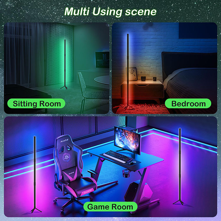 Cross-border net red-down atmosphere idea RGB 7 colour wall corner lights, short-simplified lid bedroom lights