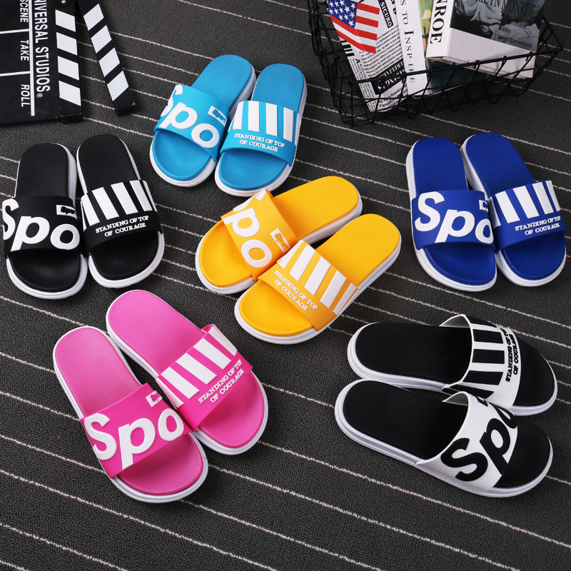 PVC double-layered, soft-floored outdoor-flowing slippers.