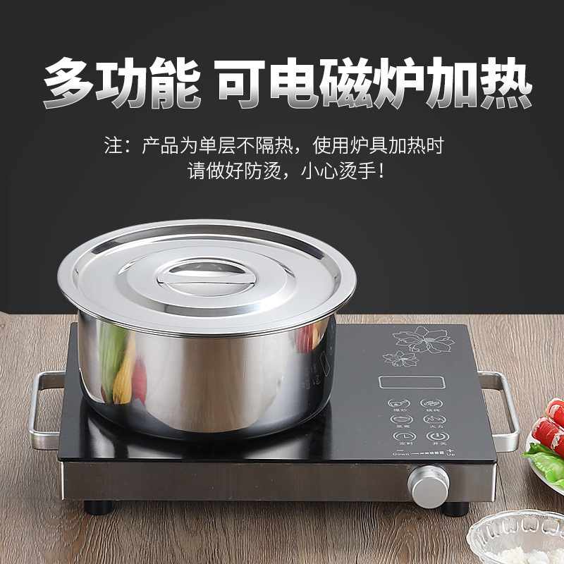 厂家跨境礼品调料锅外贸不锈钢汤盆五件套带盖泰式调料盆料理锅