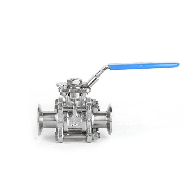 The stainless steel food hygiene valve, 3A welding fast-loading ball valve, hand-carved bottom 3-spot ball valve.