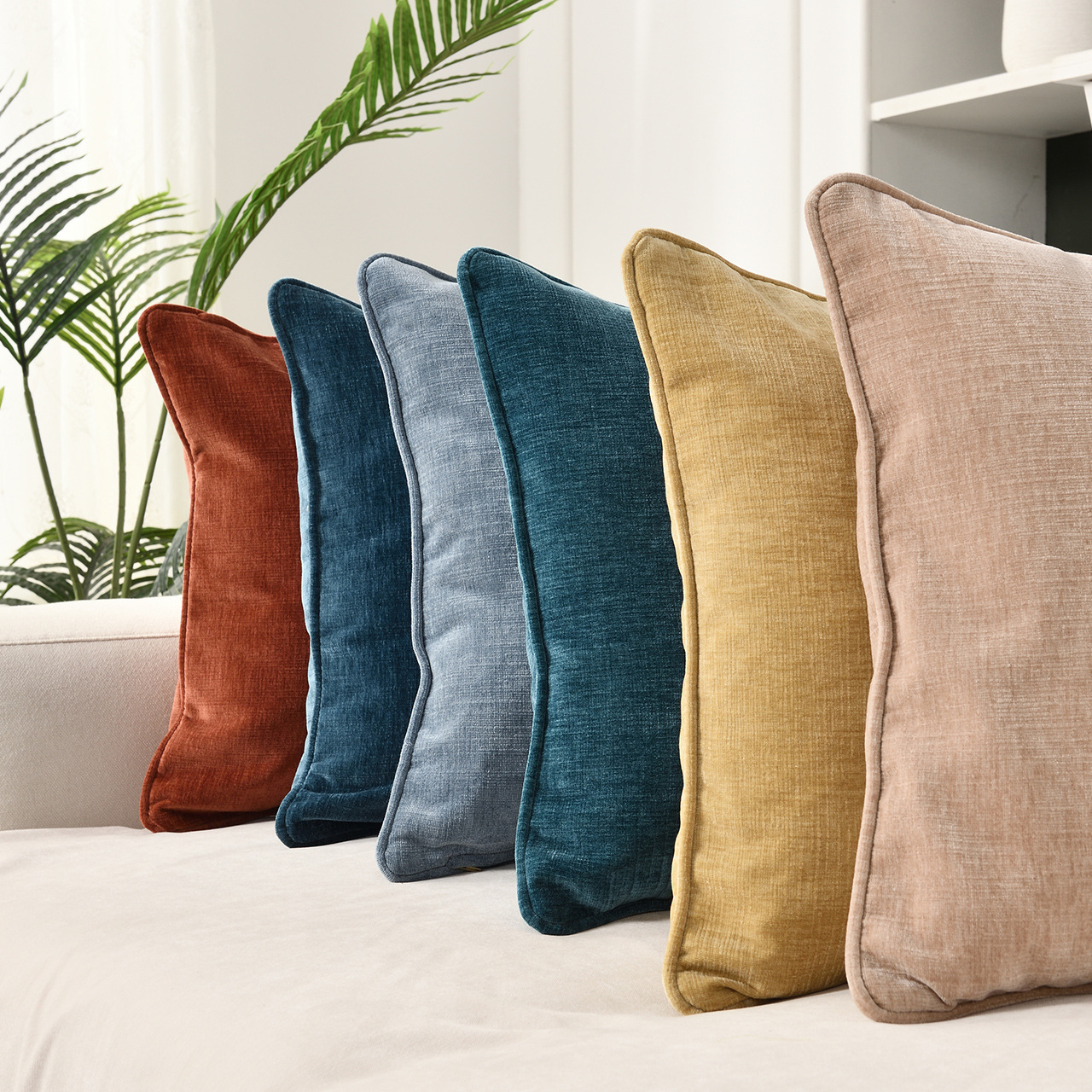 Cross-border pure-coloured snowflake tweeds on a Dutch velvet couch against the back of the pillow.