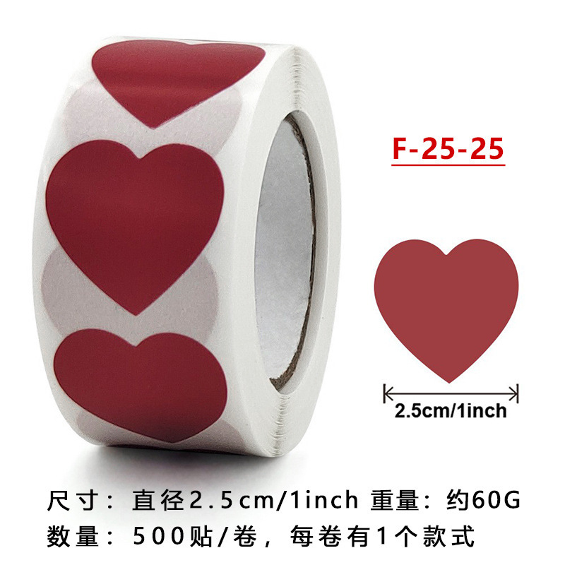 Phân phối chéo các chấm màu sắc trái tim thân thiện với giấy cuộn và không khô thẻ dấu ấn để viết quà tặng