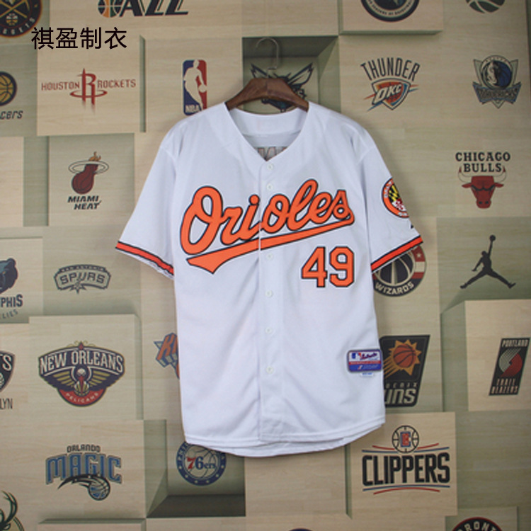 The foreign trade factory process customised the U.S.-American wind, Logo embroidery, wet and sweat-drained short-sleeve baseball suit.