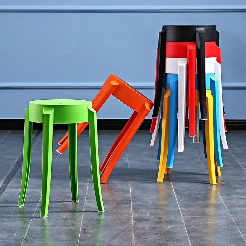 A plastic bench with a thick home table bench, a modern windmill bench, can be folded into a rounded chair for commercial purposes.