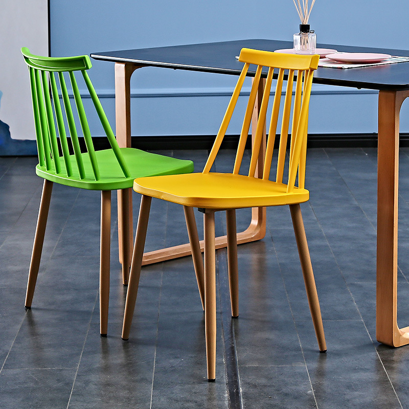 Chickenburger's table and chair set up for a spicy tea table for a commercial restaurant.