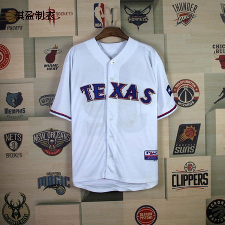 The foreign trade factory process customised the U.S.-American wind, Logo embroidery, wet and sweat-drained short-sleeve baseball suit.