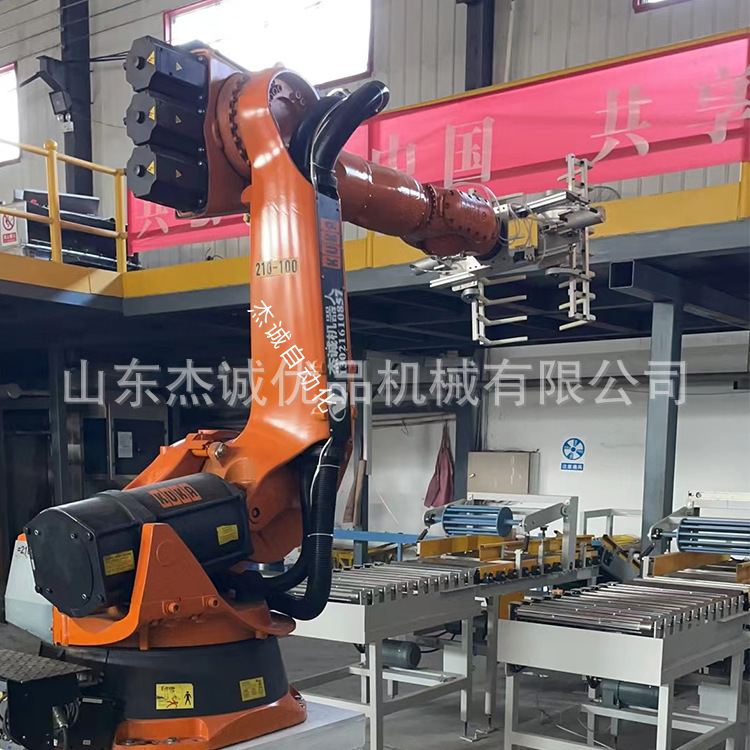 Cooka's fully automated robot, six-axle-coded machineman, containerized package line.