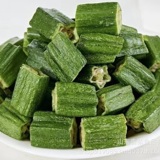 低温脱水秋葵段黄秋葵脆秋葵干即食果蔬脆休闲小零食秋葵干
