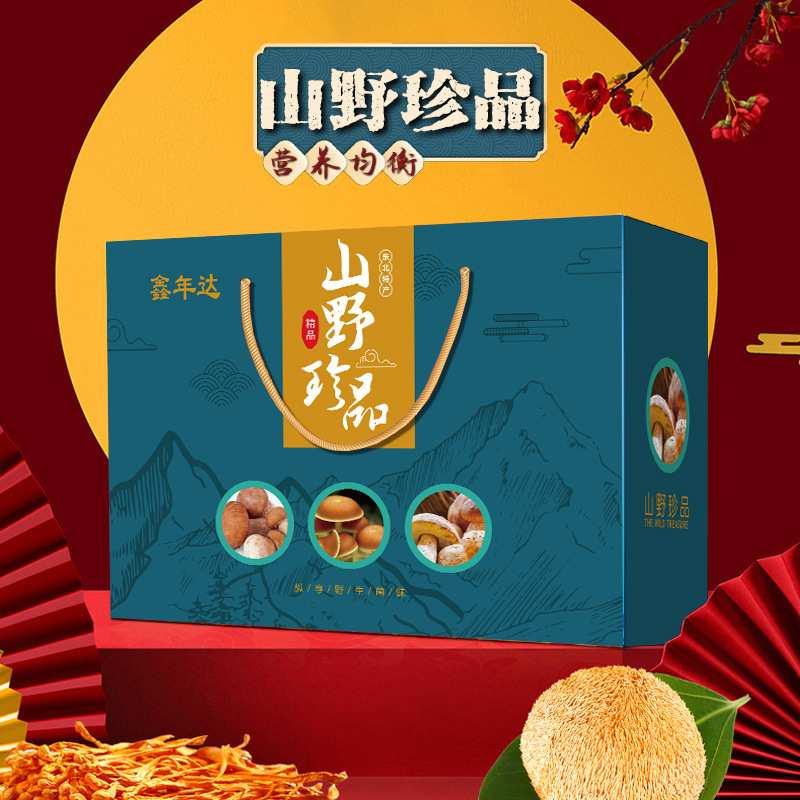 乾貨菌菇山珍煲湯土特產禮盒裝菌菇大禮包送禮猴頭菇姬松茸食用菌