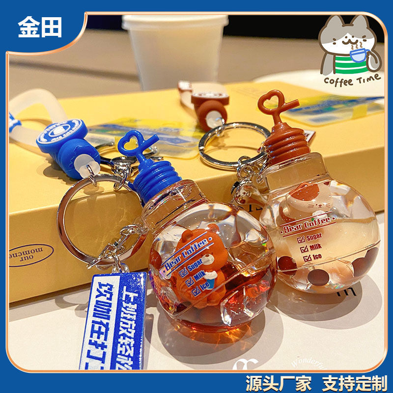 Café couple bear & cat light bulbs in fuel key buttons, pour-salary gift