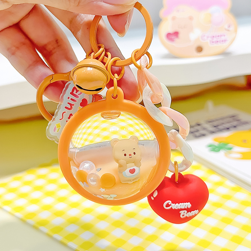Cute original cartoon butter pixie ball into the oil key button and a small gift.