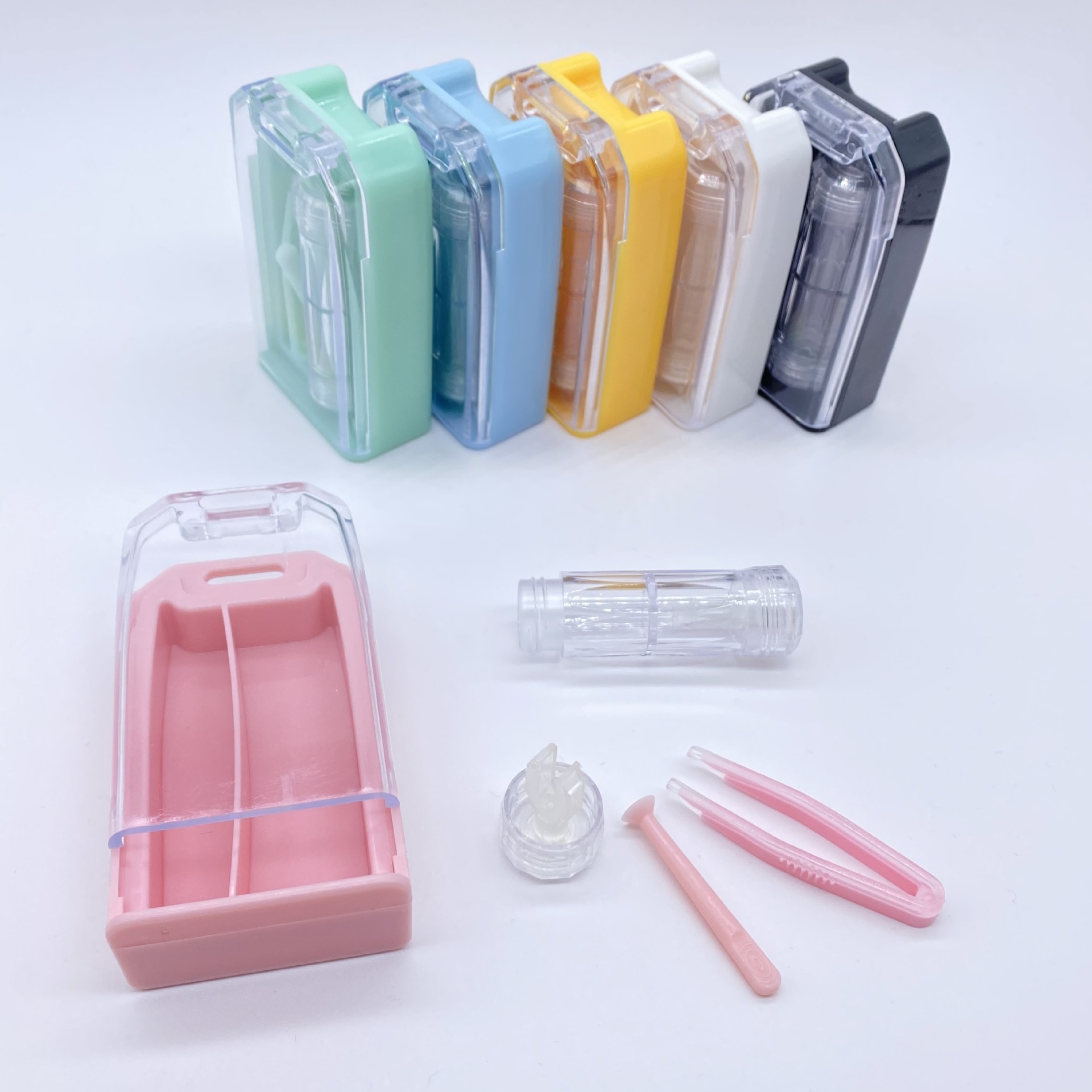 Cosmetic partner box with transparent outer shell hard contact eye box XY-159 wholesale