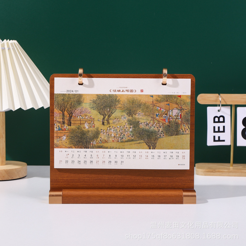 The 2025 youth luxurious wood calendar desktop tableboards billboards for the monthly distribution of both sets