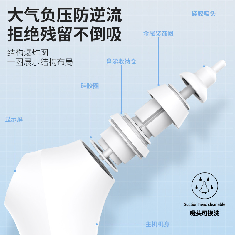 Làm sạch đầu đen bằng một ống thông hơi điện cho kỹ thuật tẩy rửa lỗ mũi silicon thấp cho trẻ sơ sinh và trẻ nhỏ