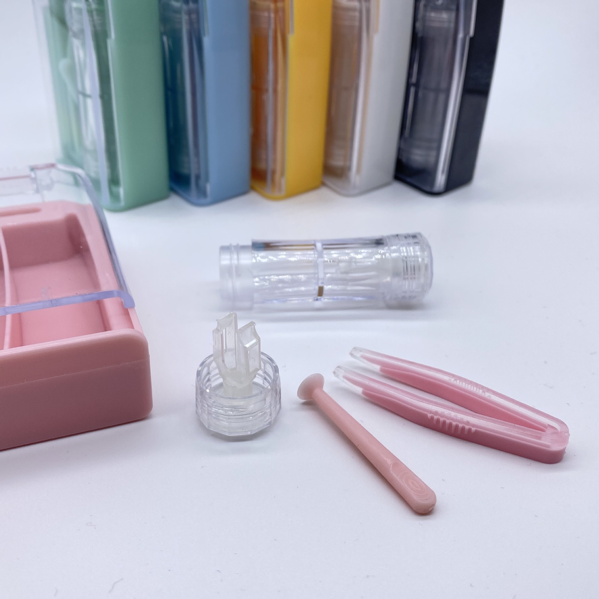 Cosmetic partner box with transparent outer shell hard contact eye box XY-159 wholesale