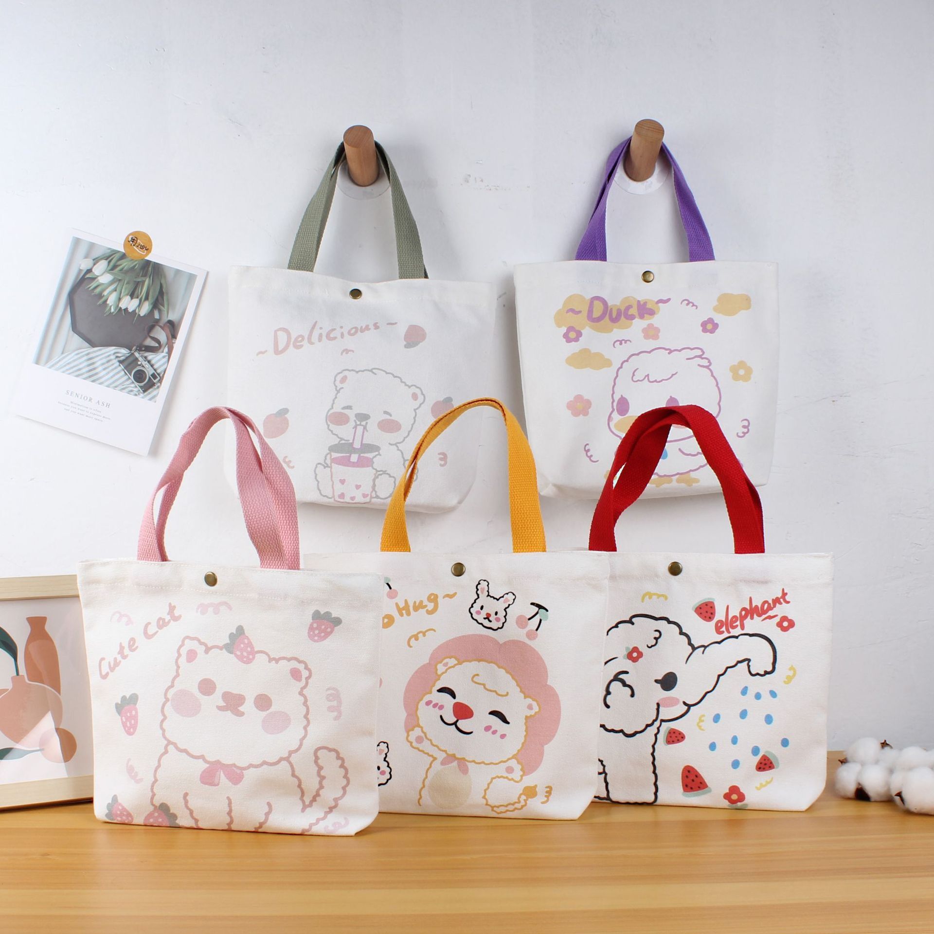 Customized canvas bag with ins rags to print logo children's handbags, handbags, wholesale bags.