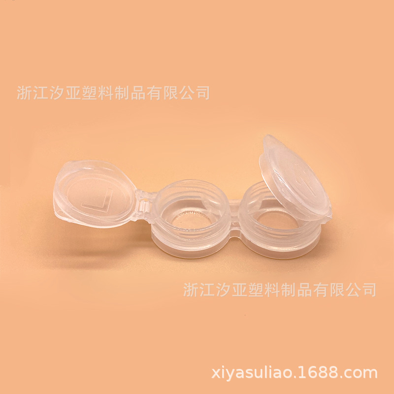 Whole-length contact lens box integrated and transparent plastic fittings flipped over the double-column box partner box