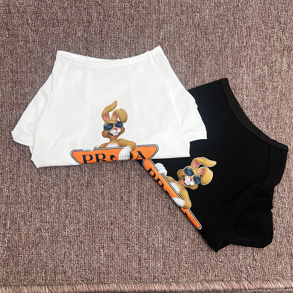 "Summer messing with pet dog shirts with short-sleeved cotton-flavored senari."