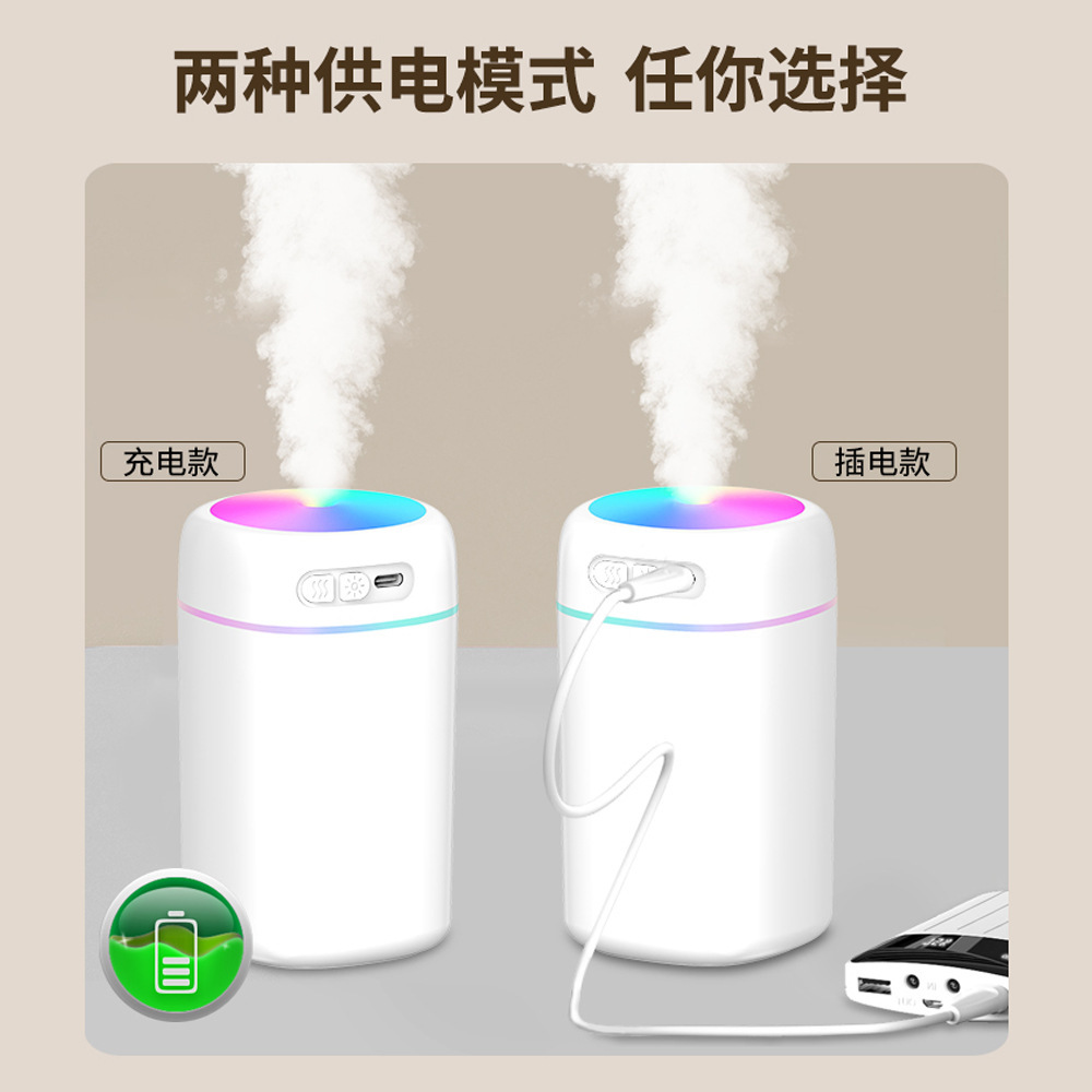 桌面加溼器小型便攜式迷你可加香薰靜音USB創意七彩燈加溼器批發