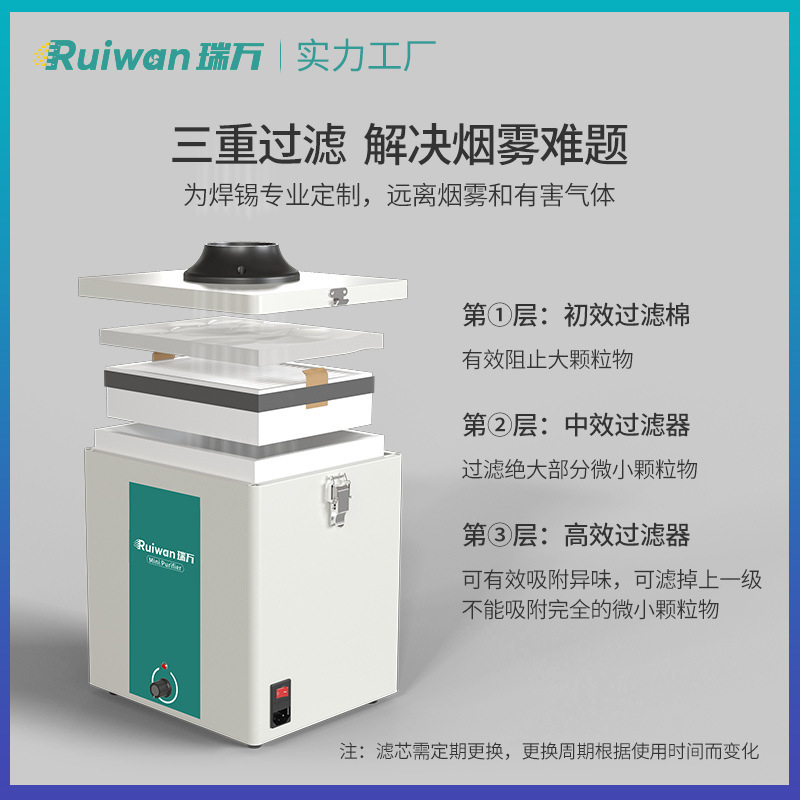 Desktop iron welding smoke cleaner, smoker laser marking small smoke de-smoking machine