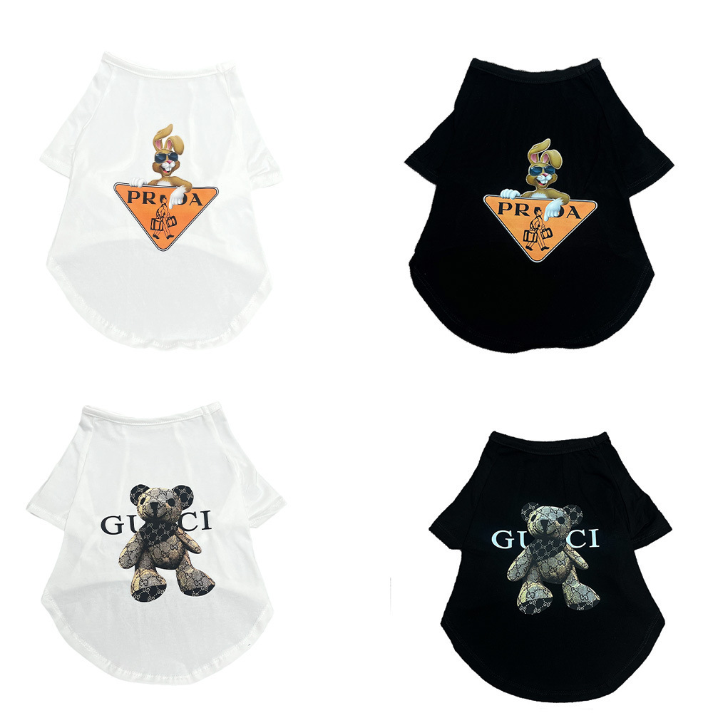 "Summer messing with pet dog shirts with short-sleeved cotton-flavored senari."