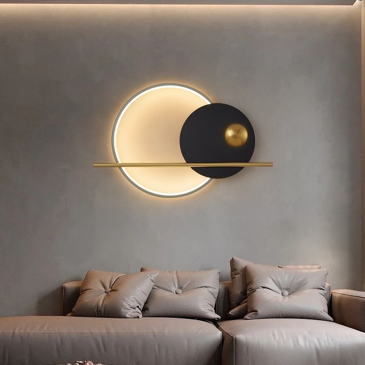 The designer's moonlight-eating walllights, the modern Nordic creative aisle halls, are about romantic, light and luxurious bedside headlights.