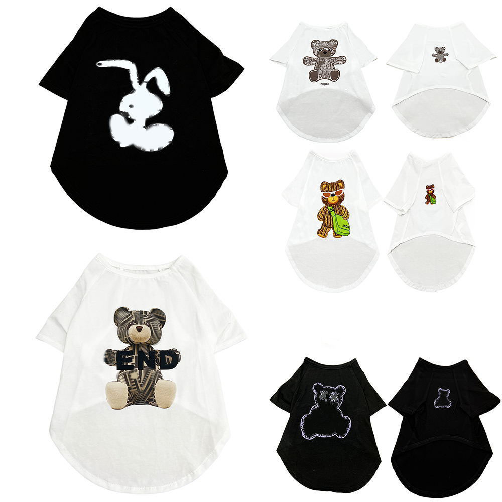 Cross-border dog clothes, summer-covered dog vest T-shirts, Teddy Bears, pet-suit short sleeves.