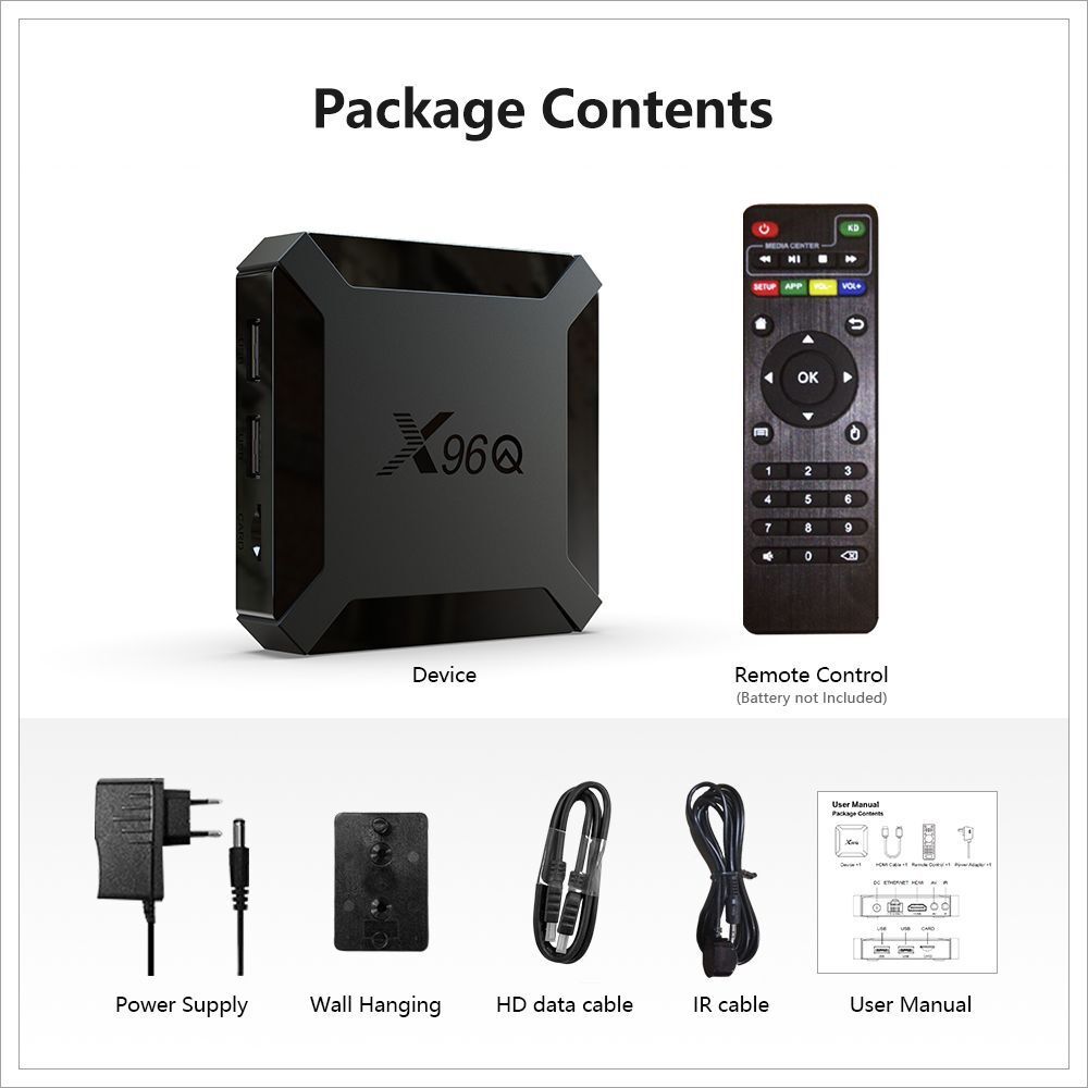 X96Q roof box 2GB/16GB full H313 network TV 4K smart player wifi Bluetooth TV BOX