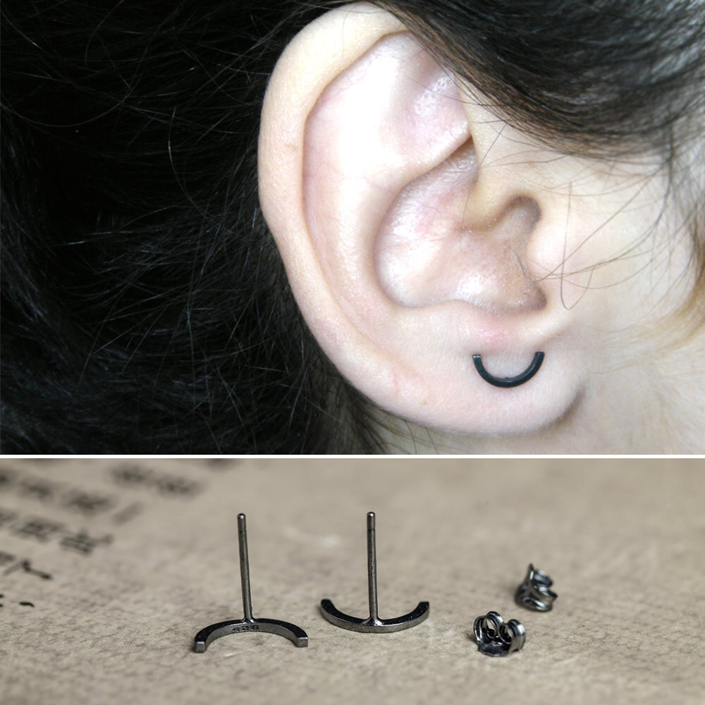 Dark night workshop s925 silver original design arc-shaped earpiece, U-shaped, about 100 earplugs, wholesale.