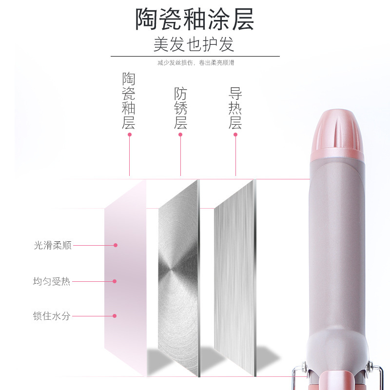 HTC跨境厂家直供卷发棒大卷卷发 烫发器卷直两用迷你自动卷发器