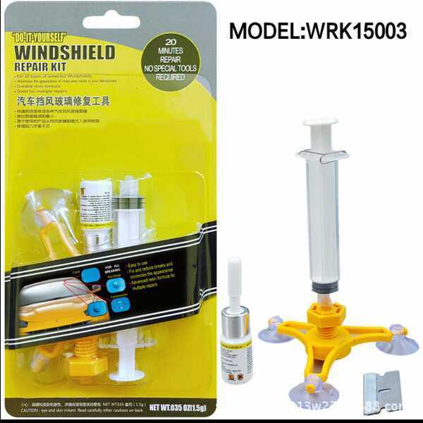 Vehicle glass repair tool, windshield repair, glass repair kit