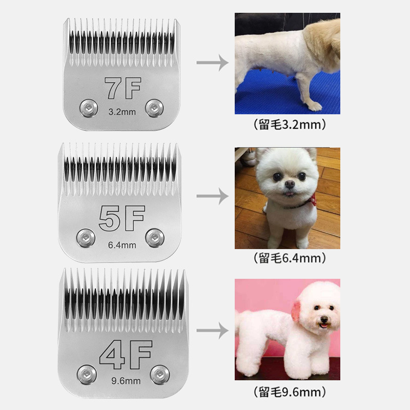 厂家直供D系列7F宠物电推剪刀头高钛钢4F支持乐比安迪斯 替换刀头