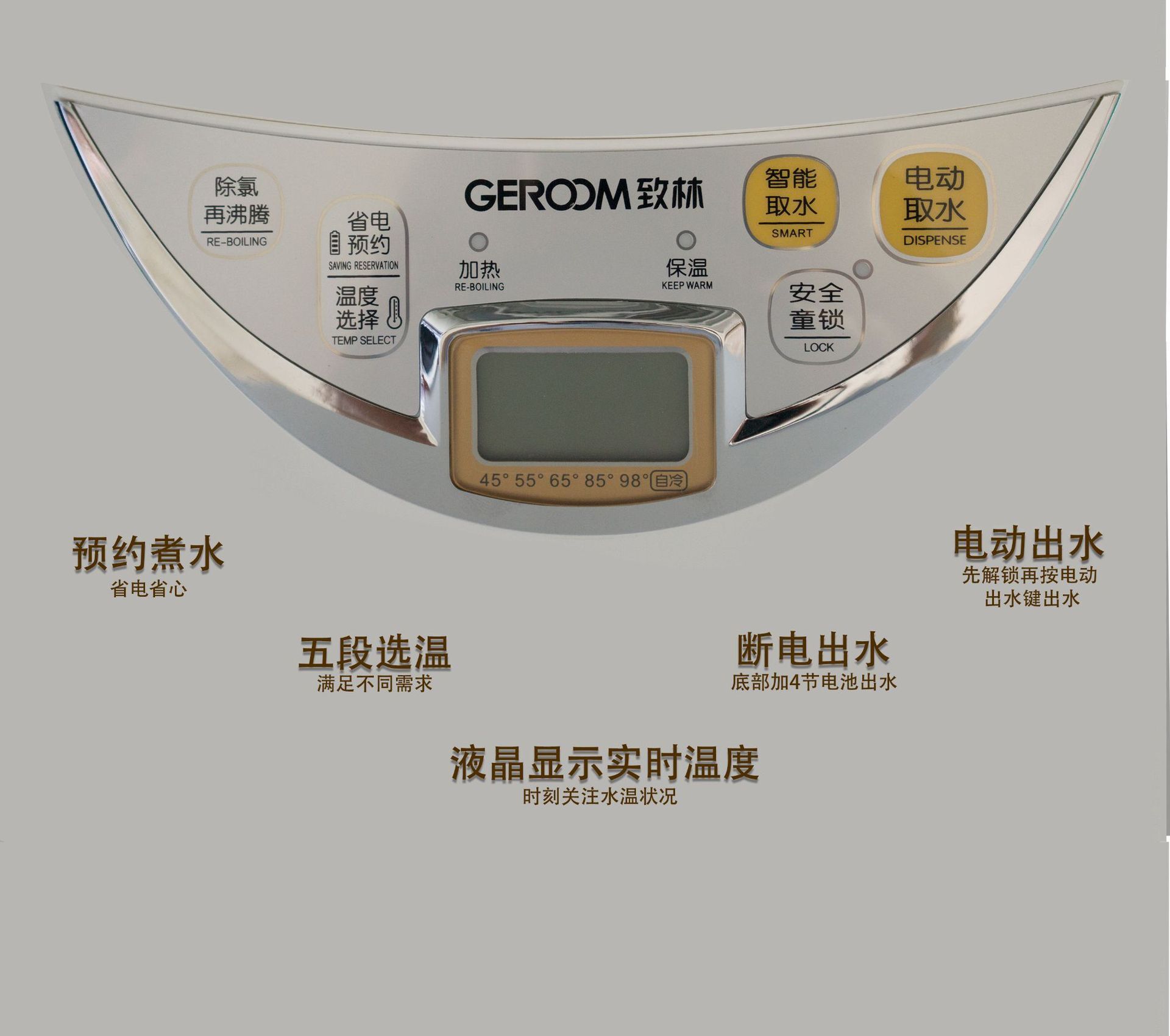 GEROOM/致林 PBD-3035 電熱水瓶不鏽鋼水壺智能保溫雙層電水瓶