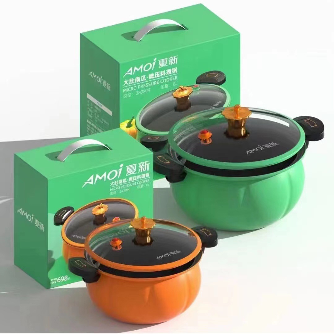 Máy nén vi áp suất cỡ 8L không dính vào nồi và nồi bí ngô mà không có keo.