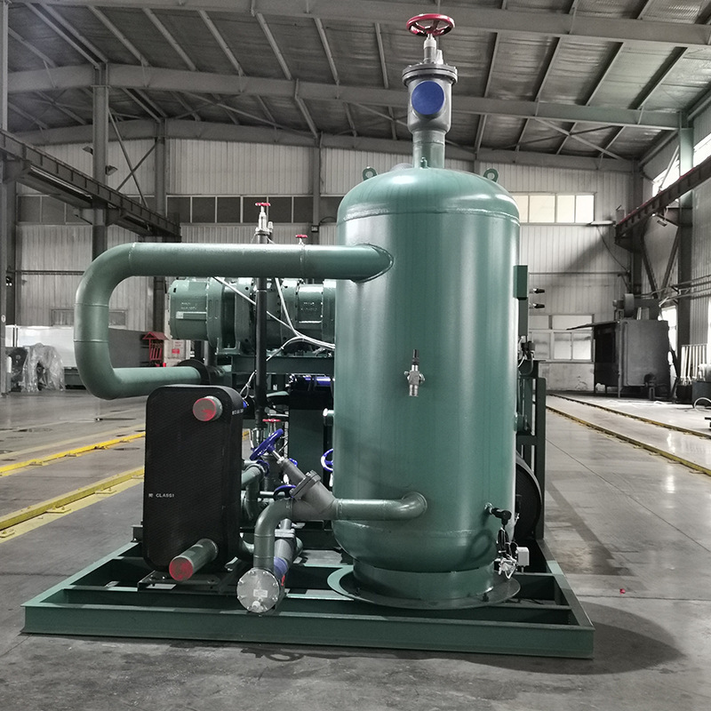 The plant supplies cold storage equipment and links the cooler compressors to a semi-closed double-barrel compressor.