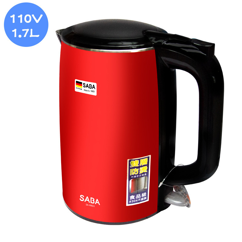 110 V60Hz out of Japan, Canada, Taiwan, Japan, etc., double-heat-resistant high-heat kettle 1.7L