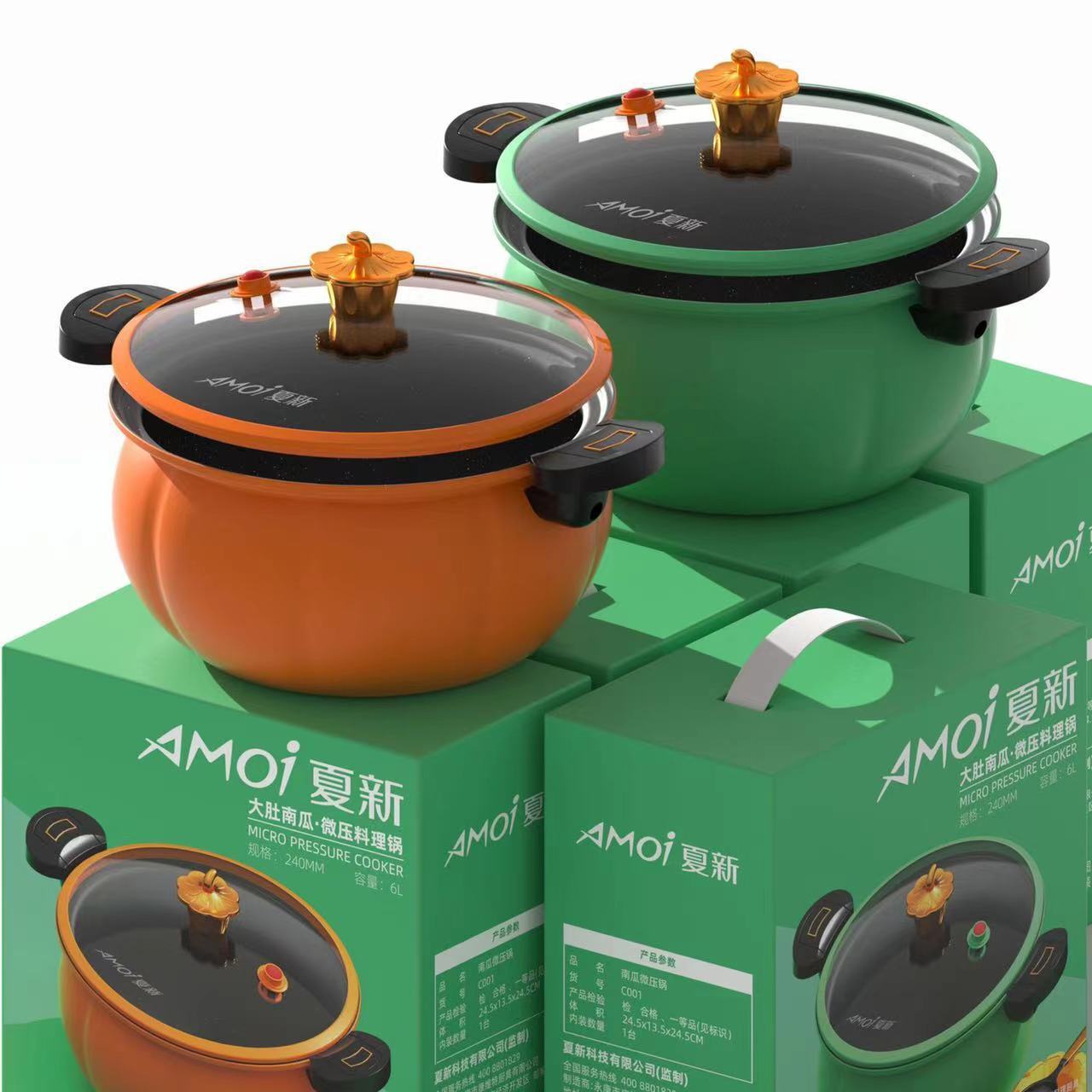 Máy nén vi áp suất cỡ 8L không dính vào nồi và nồi bí ngô mà không có keo.