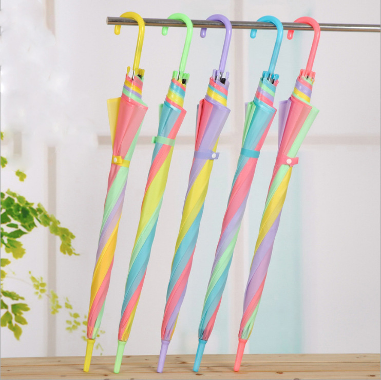 Sáng tạo ra ô trong suốt PVC in logo quảng cáo, một lần, tám màu, thẳng tay, nhà máy ô môi trường.
