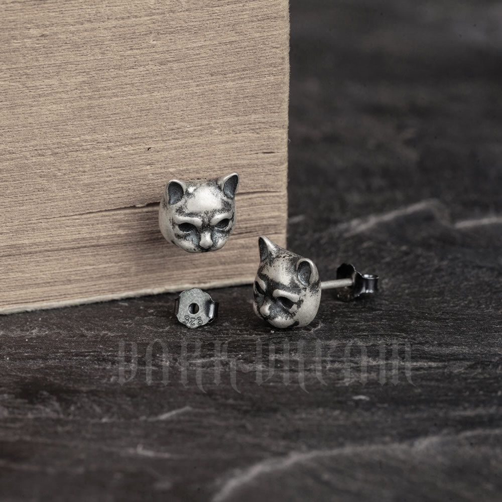 Dark Dream, dark night, s925 pure silver, retrospect cat ear nails, cross-border wholesale.