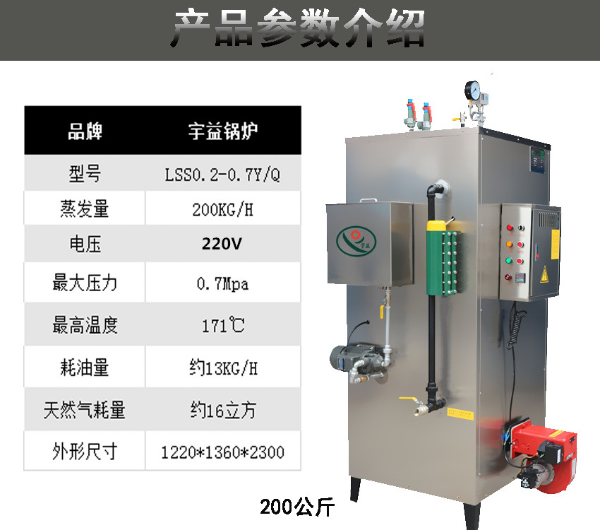 Full automatic steam generator for single-door disinfection boiler 200KG boiler