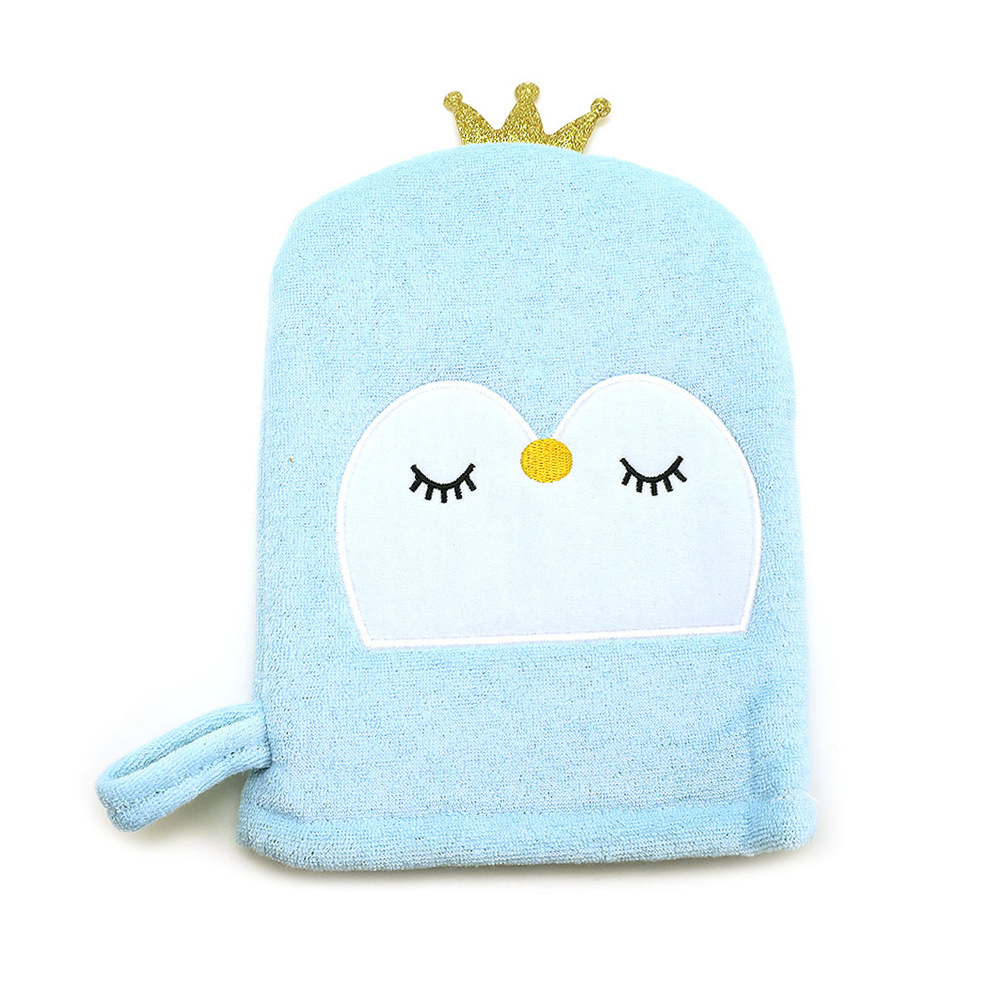 All-tamp towels with sponge bath gloves, cute cartoon kids bath gloves, animal bath gloves.