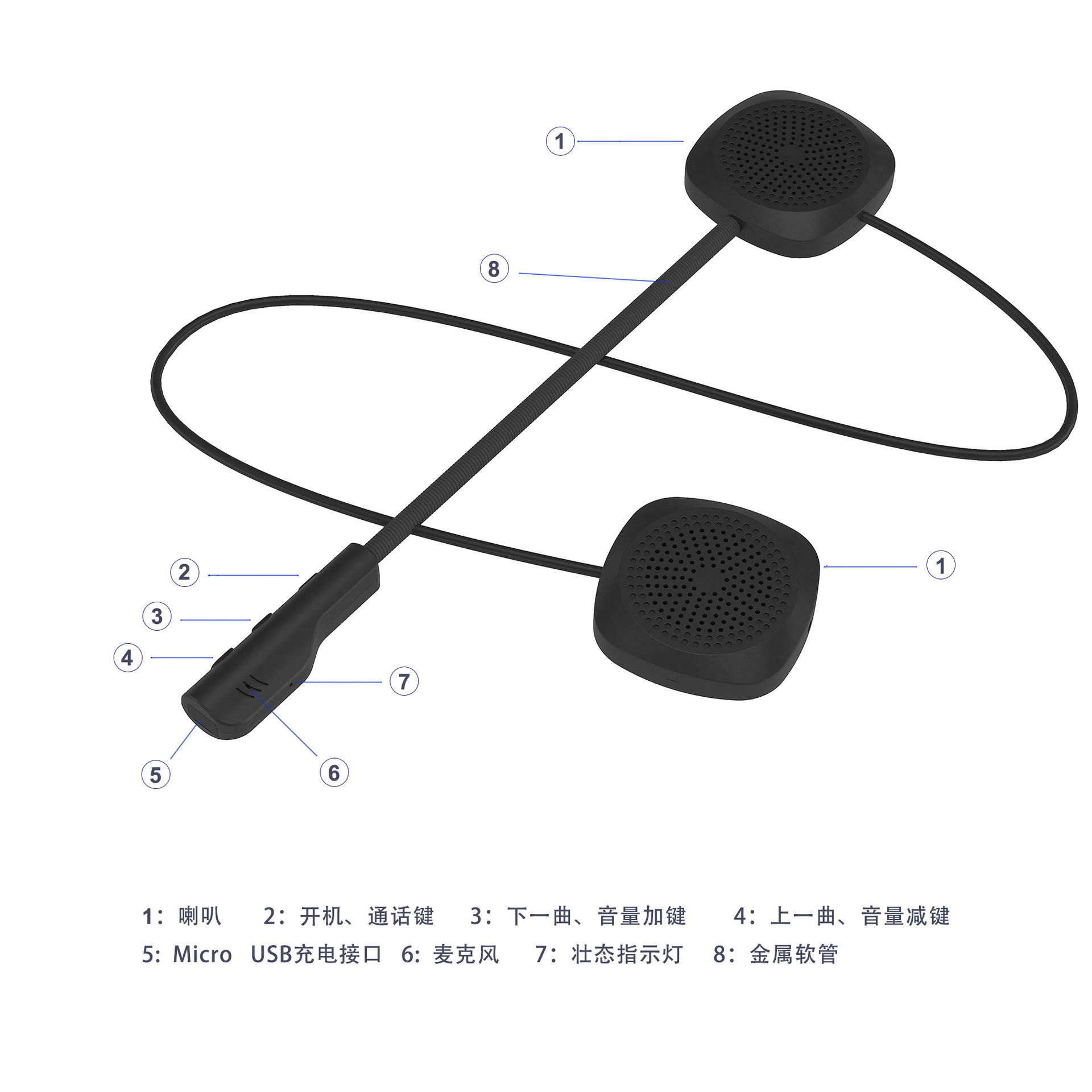 MH04 Bluetooth 5.0 điện thoại điện thoại di động, mũ bảo hiểm năng lượng thấp.