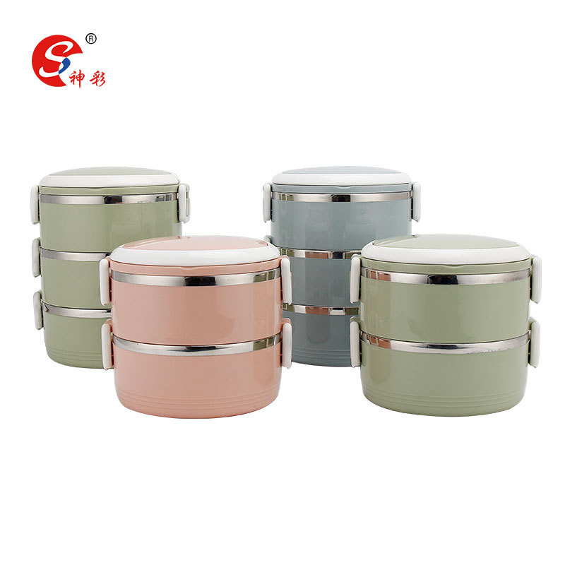 Stainless steel hotware, multi-layer sealed fast food box for students at work, with portable creative hotware.