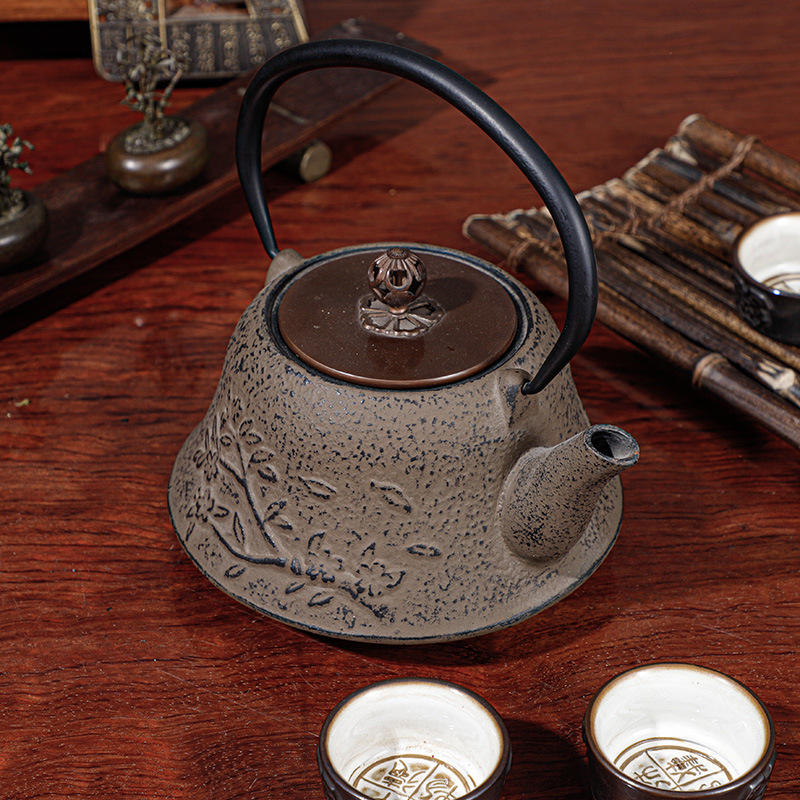 新款家用梅花铸铁壶日式茶具煮水复古铸铁茶壶烧水壶茶具礼品批发