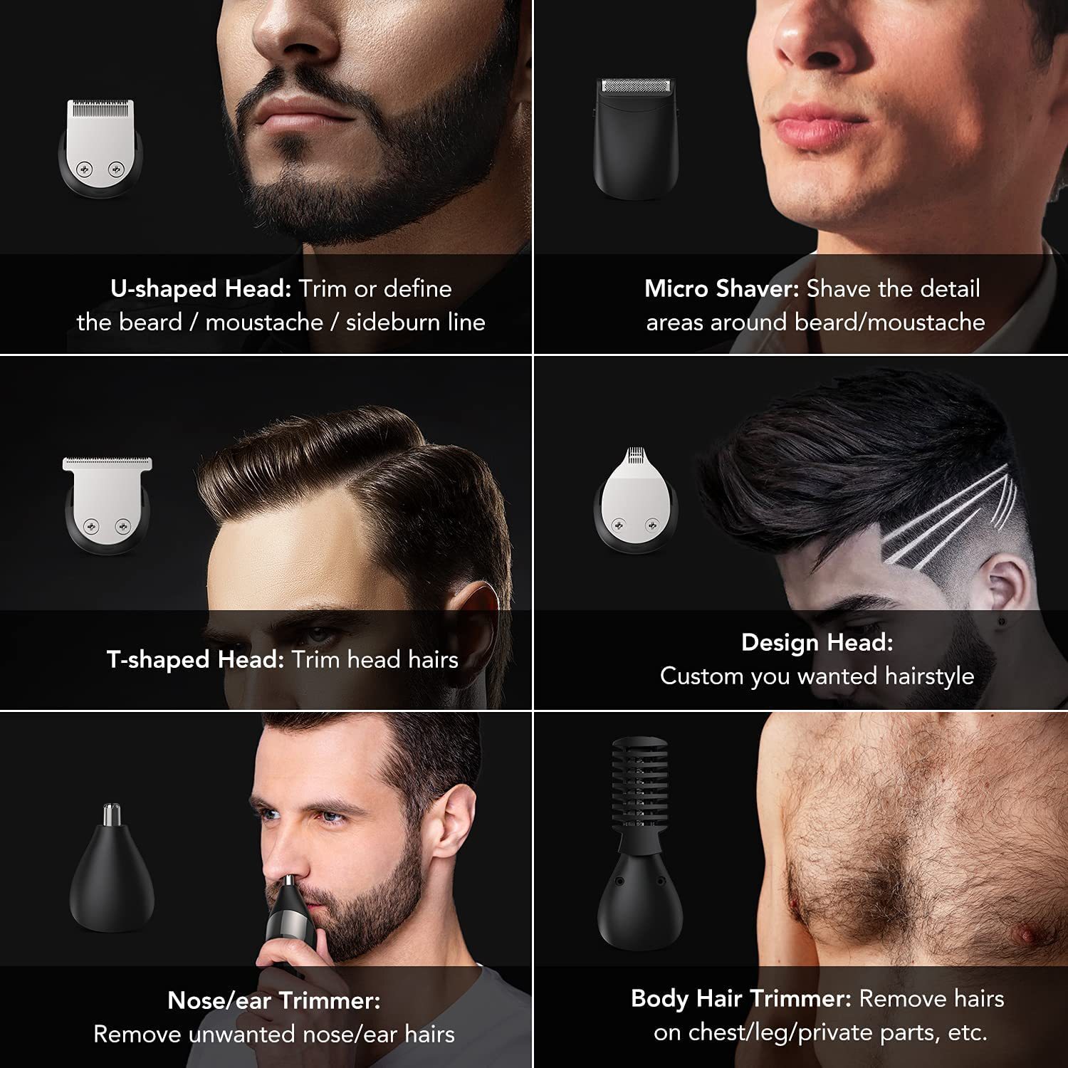 Cross-border 특수 다목적 전기 미용사 스마트 번호 electrocutor to trim body hair, 눈썹 beard suit