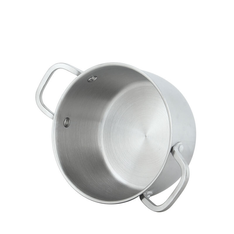 The stainless steel souppot 304 and the iron pan with three layers of steel under his ears.